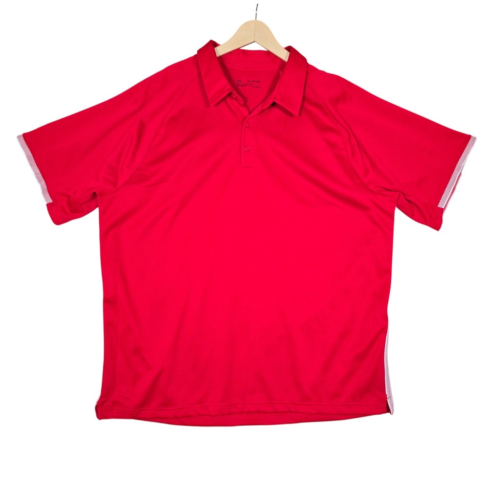 NWT Under Armour Men's Tech Polo Shirt HeatGear Loose Fit Red 4XL